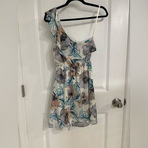 Monteau Floral Gauze Ruffle Mini Dress